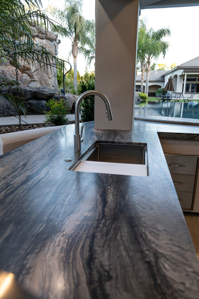 Galapagos quartzite outdoor kitchen island countertop Rocklin California